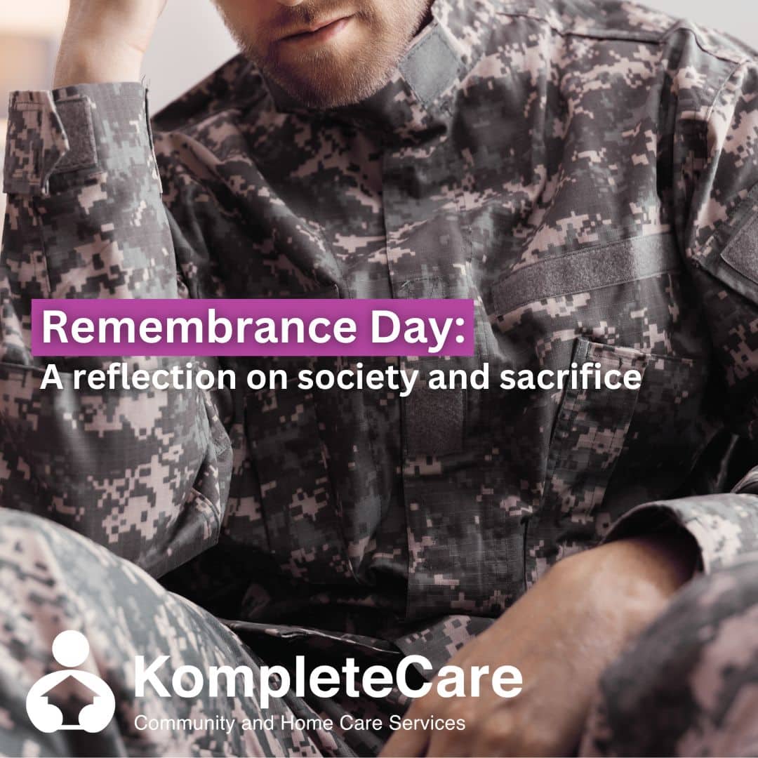 Remembrance Day KompleteCare reflection solider camoflague