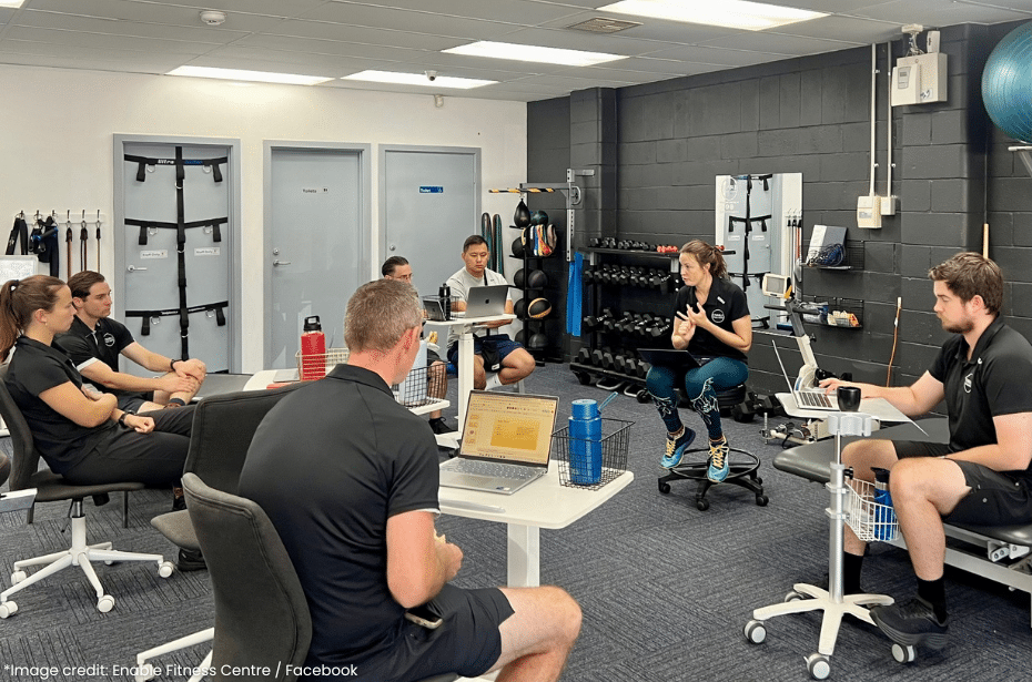 team meeting gym enable fitness kidman park st marys adelaide expansion disability-exclusive ross gray zoe darling
