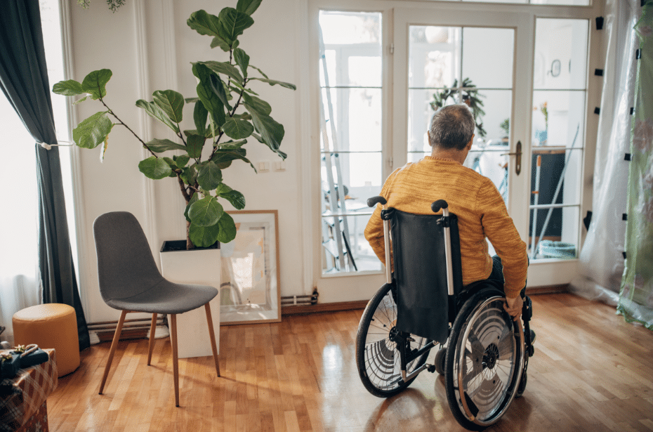 lonely disabled wheelchair home isolated help social