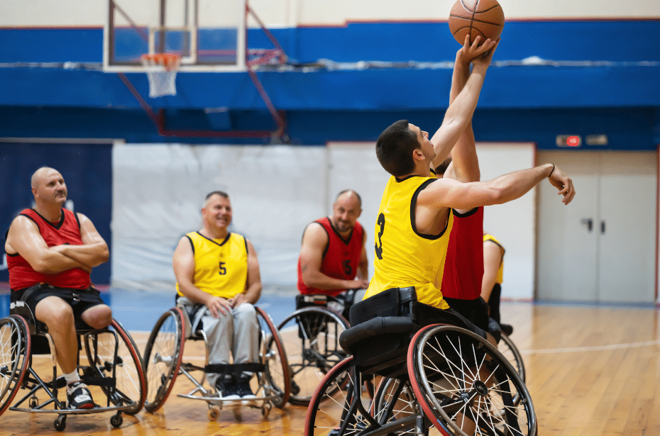 wheelchair basketball sport team competition game match active participation 
