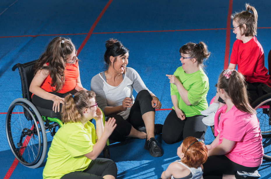 sport team children members accessible interactions disabled