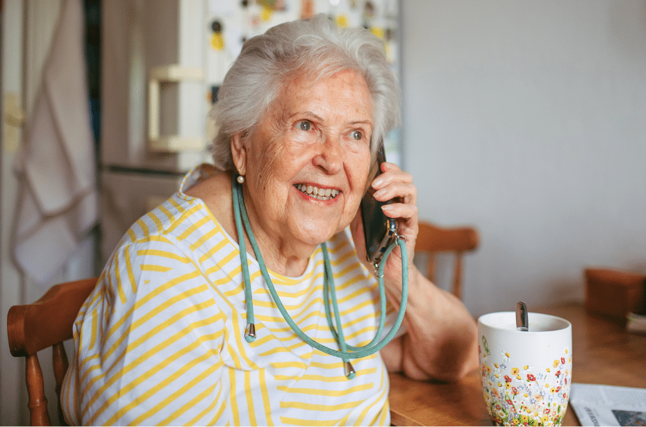 priority care kompletecare healthcare gap Support at Home NDIS phone call woman telephone talking
